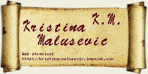 Kristina Malušević vizit kartica
